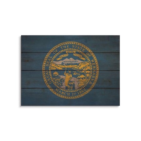 WILE E. WOOD 20 x 14 in. Nebraska State Flag Wood Art FLNE-2014